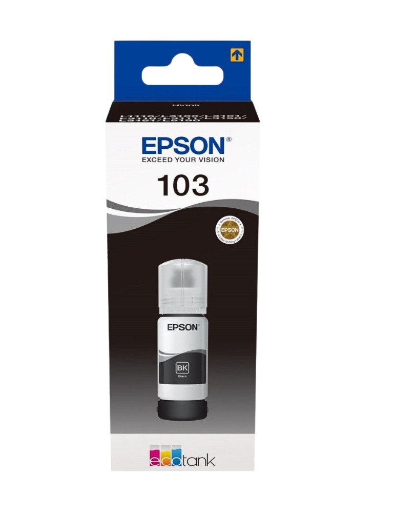 Encre Epson 103 Noir 4500 Pages - Bouteille d'encre Epson EcoTank d'origine (C13T00S14A)