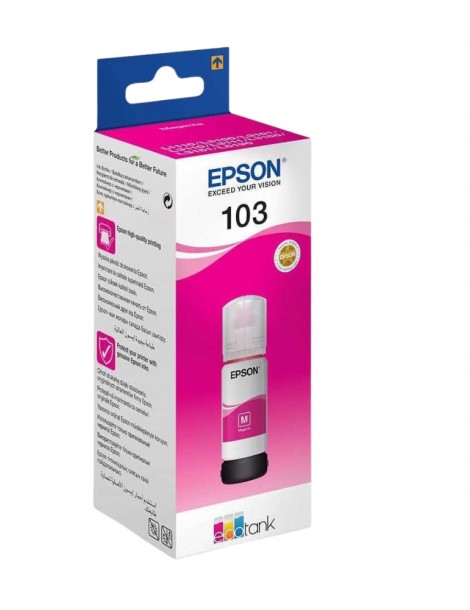 Encre Epson 103 Magenta 7500 Pages - Bouteille D'encre Epson EcoTank D'origine (C13T00S34A)
