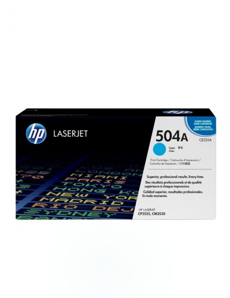 Toner HP 504 Cyan 5000 Pages - Toner HP LaserJet D'origine (CE251A)